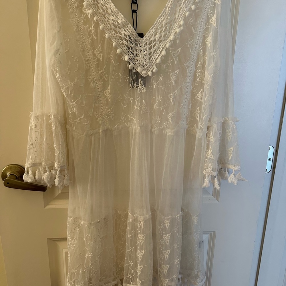 Elegant Sheer Lace Cover Up